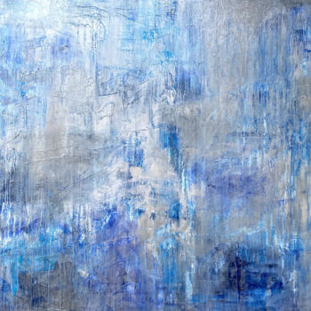 Painting titled "Bleu Argent" by Eric François, Original Artwork, Oil