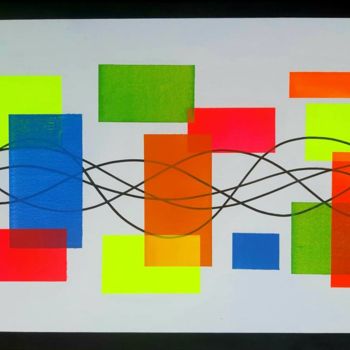 Painting titled "Ondes" by Maxime Mourer-Klein, Original Artwork, Acrylic