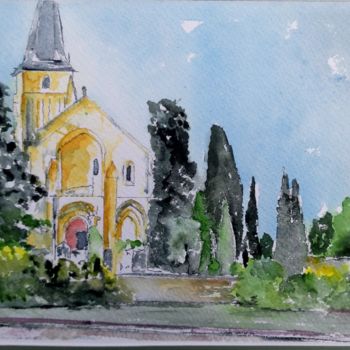 Painting titled "Aulnay de Saintonge" by Maxime Taillé, Original Artwork, Watercolor