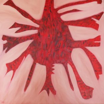 Painting titled "rouge5_100x100.jpg" by Maxime Haja, Original Artwork