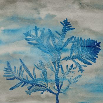 Картина под названием "algue Laurencia Con…" - Maxime Tauban, Подлинное произведение искусства, Акварель Установлен на Дерев…