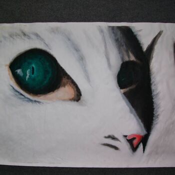 Painting titled "A Cat" by Maximilian Zabielski, Original Artwork, Acrylic