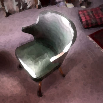 Ζωγραφική με τίτλο "green chair 3 d" από Maximilian Zabielski, Αυθεντικά έργα τέχνης