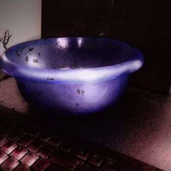 Pittura intitolato "blue bowl 3 d" da Maximilian Zabielski, Opera d'arte originale