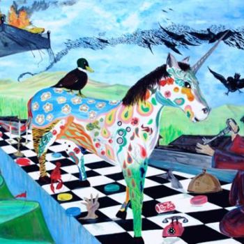 Pintura intitulada "The Healing Unicorn…" por Mhd59, Obras de arte originais