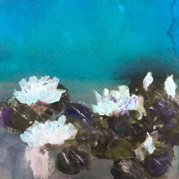 Malarstwo zatytułowany „Waterlilies 10” autorstwa Maxine Martin, Oryginalna praca, Akryl