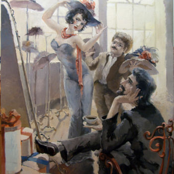 Painting titled "Ах, эти женщины!" by Maxio Podlednik, Original Artwork, Oil