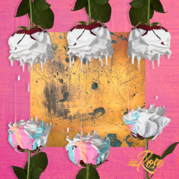 Digitale Kunst mit dem Titel "Pink Roses" von Maxl, Original-Kunstwerk