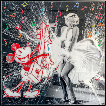 Peinture intitulée "Marilyn & Mickey" par Maxl, Œuvre d'art originale, Collages