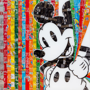 Collages intitulée "Hidden Mickey" par Maxl, Œuvre d'art originale, Collages Monté sur Aluminium