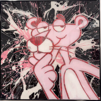 Malarstwo zatytułowany „Pink Pollock Panther” autorstwa Maxl, Oryginalna praca, Akryl