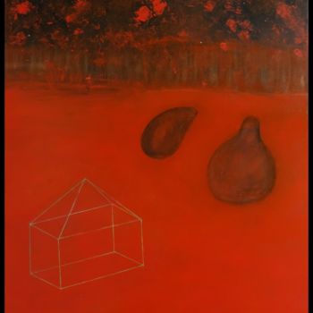 Pittura intitolato "RED NIGHT" da Maxime Mucret, Opera d'arte originale, Olio