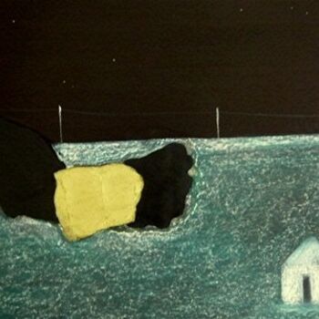 Schilderij getiteld "Nuit 2" door Maxime Mucret, Origineel Kunstwerk, Olie