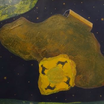 Pittura intitolato "Nuit 1" da Maxime Mucret, Opera d'arte originale, Olio