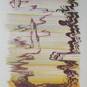 Peinture intitulée "Sumi-x6" par Max Padma, Œuvre d'art originale, Encre