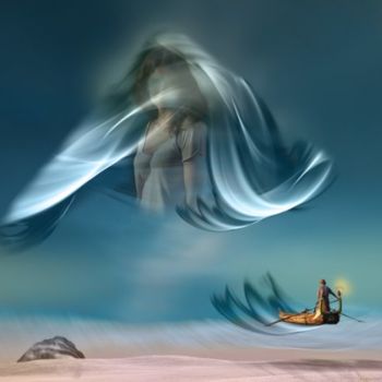 Arts numériques intitulée "Ciel turquoise: L'A…" par Max Parisot Du Lyaumont, Œuvre d'art originale, Photo montage
