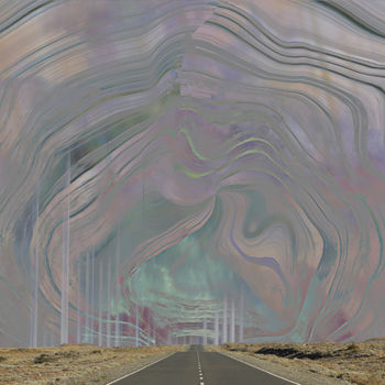 Digital Arts titled "Route Départemental…" by Max Parisot Du Lyaumont, Original Artwork, Digital Painting Mounted on Alumini…