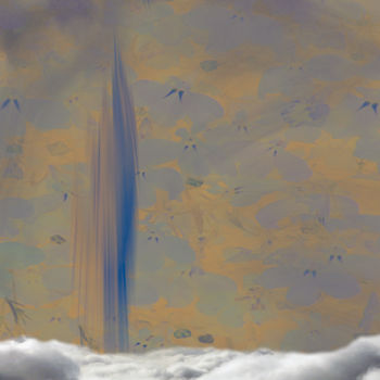 Digital Arts titled "Cité sur les nuages" by Max Parisot Du Lyaumont, Original Artwork, Digital Painting Mounted on Aluminium