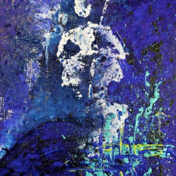 Painting titled "Mood Indigo" by May Clemente, Original Artwork, Acrylic