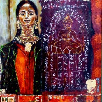 Peinture intitulée "petite birmane pado…" par Maya Arti, Œuvre d'art originale