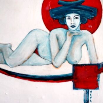 Painting titled "red Ta. Tami" by Maya Arti, Original Artwork