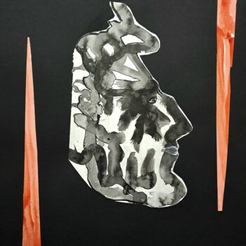 Collages intitulée "Le sage coiffe8" par Maya Del Villar, Œuvre d'art originale, Collages