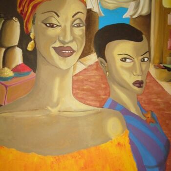 Peinture intitulée "Vanité et jalousie" par Maya Ratovondrahona, Œuvre d'art originale, Huile