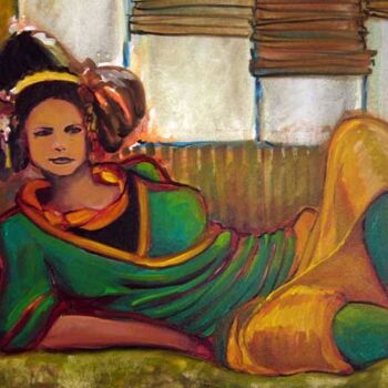 Pintura intitulada "Sultane #artistsupp…" por Maya Ratovondrahona, Obras de arte originais, Óleo