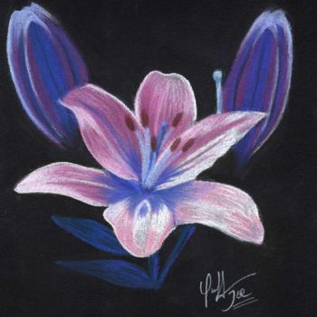 Arts numériques intitulée "lily-flower-scan.jpg" par Joe, Œuvre d'art originale