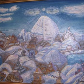 Картина под названием "Шамбала - Кайлас с…" - Майя Неповиннова, Подлинное произведение искусства, Масло