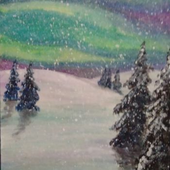 Painting titled "Winter landscape I" by Mayara Heidrich, Original Artwork, Acrylic