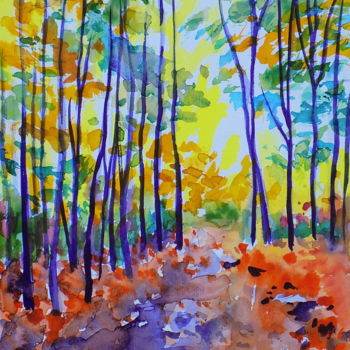 Painting titled "Into the light" by Maja Grecic, Original Artwork, Watercolor