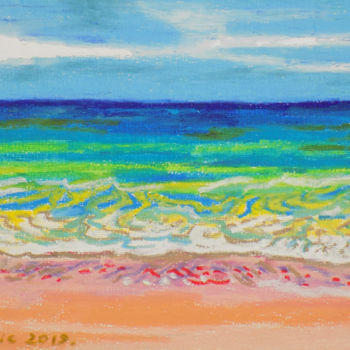Zeichnungen mit dem Titel "Pink sand of Bermuda" von Maja Grecic, Original-Kunstwerk, Pastell