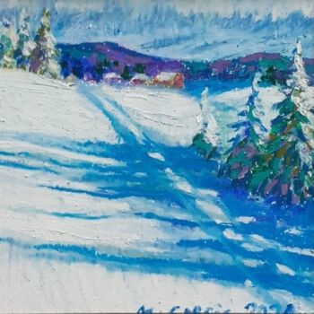 图画 标题为“Snow trail” 由Maja Grecic, 原创艺术品, 粉彩