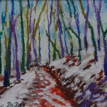 "Snow trail II" başlıklı Resim Maja Grecic tarafından, Orijinal sanat, Pastel