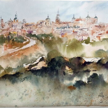 Painting titled "TOLEDO,  SPAGNE" by Maylu Garcia (María Luisa García), Original Artwork, Watercolor