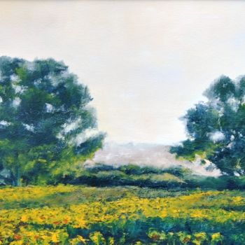 Pintura titulada "Paisaje con campos…" por Maymonis, Obra de arte original