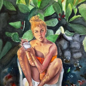 Pintura intitulada "Vacation" por Mayra Freeman, Obras de arte originais, Aquarela