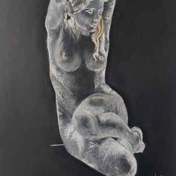 Картина под названием "A TRAVÉS DEL CRISTAL" - Mayra Montenegro, Подлинное произведение искусства, Пастель