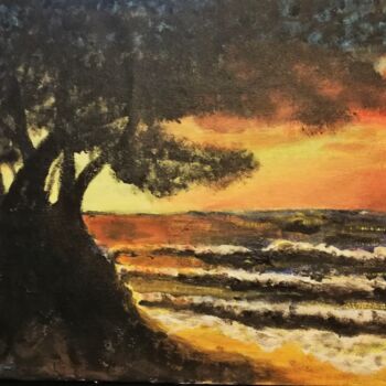 Painting titled "PLAYA DORMIDA" by Mayte Ayuso (Matete), Original Artwork, Acrylic