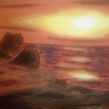Painting titled "ATARDECER CAMINO DE…" by Mayte Ayuso (Matete), Original Artwork, Acrylic