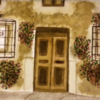 Painting titled "EN SANTA MARIA" by Mayte Ayuso (Matete), Original Artwork, Watercolor