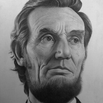 Dessin intitulée "Abraham Lincoln" par Mayur Sharma Art, Œuvre d'art originale, Crayon