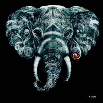 数字艺术 标题为“Elephas” 由Mazani, 原创艺术品, 数字油画