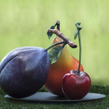 Sculpture intitulée "Plat aux trois frui…" par Mazel-Jalix, Œuvre d'art originale, Autre