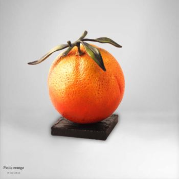 「Petite Orange」というタイトルの彫刻 Mazel-Jalixによって, オリジナルのアートワーク, ブロンズ