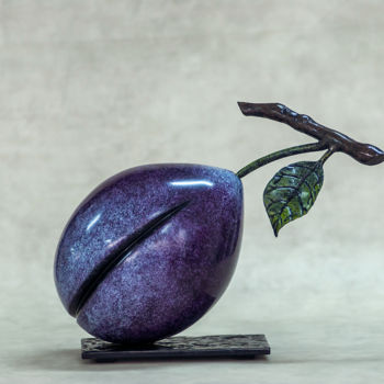 Sculpture intitulée "Petite Prune" par Mazel-Jalix, Œuvre d'art originale, Bronze