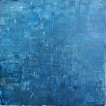 Painting titled "Une couleur : bleu" by Catherine Mazerand, Original Artwork, Oil