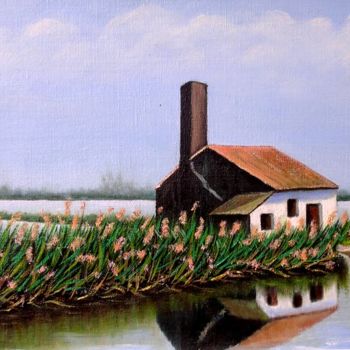 Painting titled "Albufera" by Marie Baudry (Marylene), Original Artwork, Oil