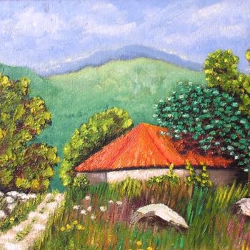 Painting titled "Masure à Cercedilla…" by Marie Baudry (Marylene), Original Artwork, Oil